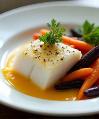 Sea bass with heritage carrots